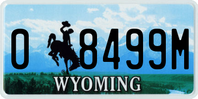 WY license plate 08499M