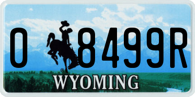 WY license plate 08499R