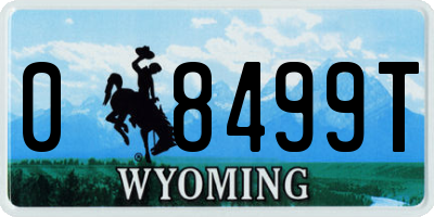 WY license plate 08499T