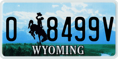 WY license plate 08499V