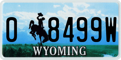 WY license plate 08499W