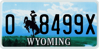 WY license plate 08499X