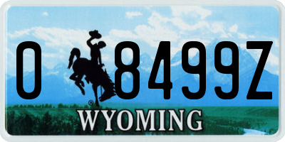 WY license plate 08499Z