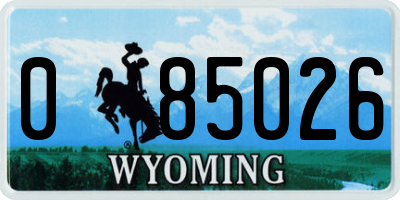 WY license plate 085026