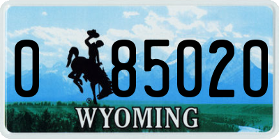 WY license plate 08502O