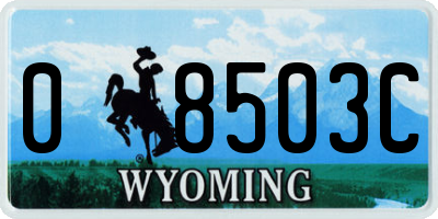 WY license plate 08503C