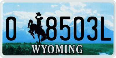 WY license plate 08503L