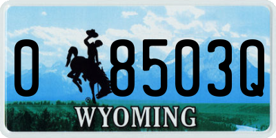 WY license plate 08503Q
