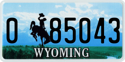 WY license plate 085043