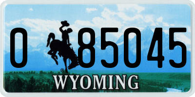 WY license plate 085045