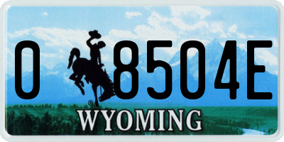 WY license plate 08504E