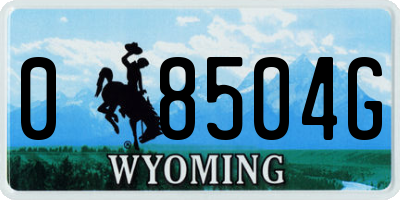 WY license plate 08504G