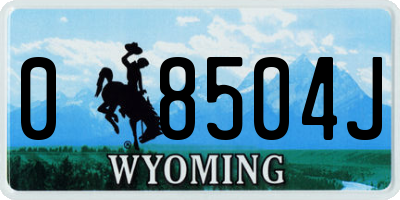 WY license plate 08504J
