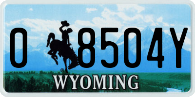 WY license plate 08504Y