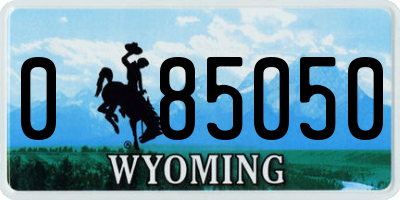 WY license plate 085050