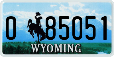 WY license plate 085051