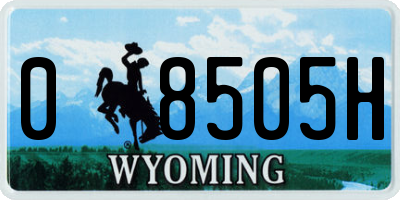 WY license plate 08505H