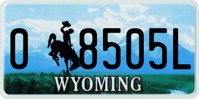 WY license plate 08505L