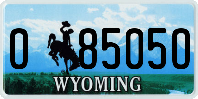 WY license plate 08505O