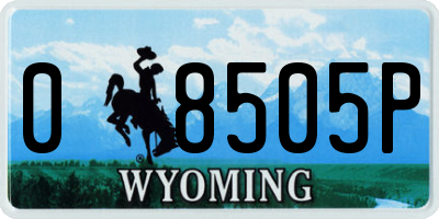 WY license plate 08505P