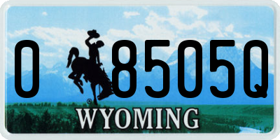 WY license plate 08505Q