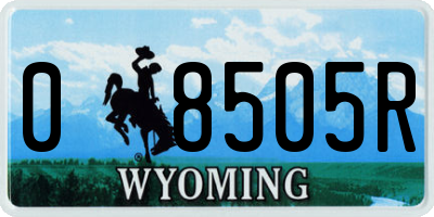 WY license plate 08505R