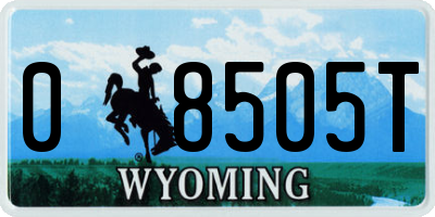 WY license plate 08505T