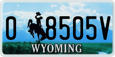 WY license plate 08505V