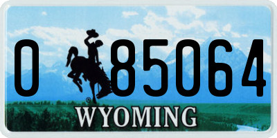 WY license plate 085064