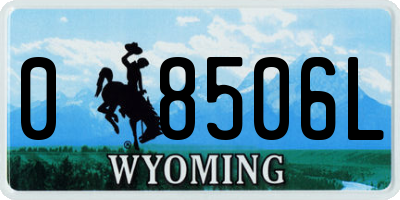 WY license plate 08506L
