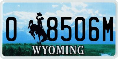 WY license plate 08506M