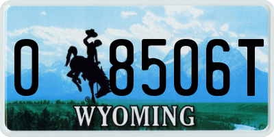 WY license plate 08506T