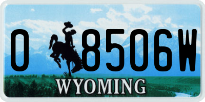 WY license plate 08506W