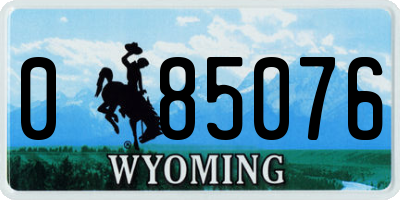 WY license plate 085076