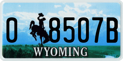 WY license plate 08507B