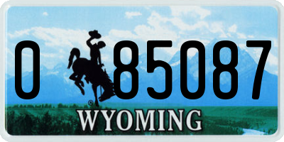 WY license plate 085087