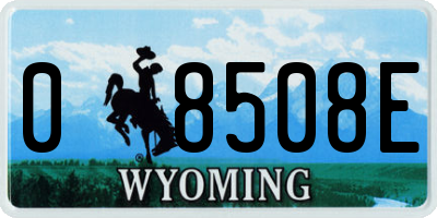 WY license plate 08508E