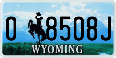 WY license plate 08508J