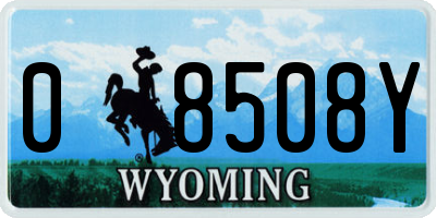 WY license plate 08508Y