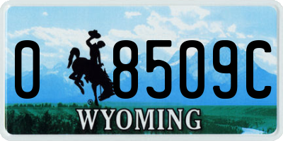 WY license plate 08509C