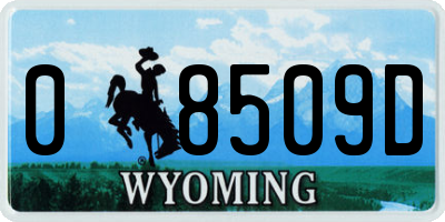 WY license plate 08509D