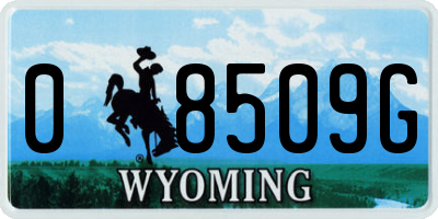 WY license plate 08509G