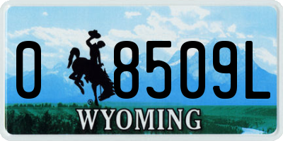 WY license plate 08509L