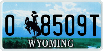 WY license plate 08509T