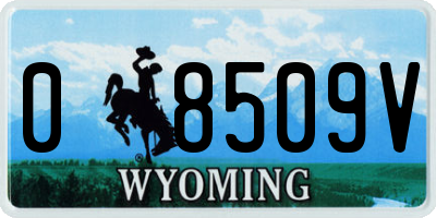 WY license plate 08509V