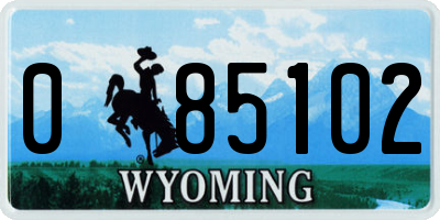 WY license plate 085102