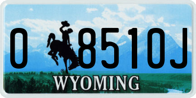 WY license plate 08510J