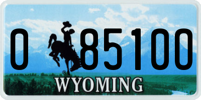 WY license plate 08510O