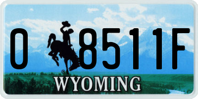 WY license plate 08511F