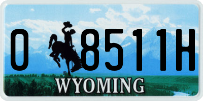 WY license plate 08511H